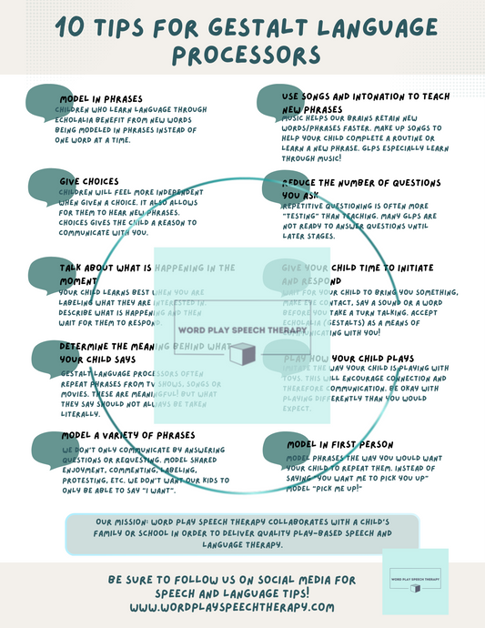 10 Tips for Gestalt Language Processors: Simple tips for your gestalt language journey
