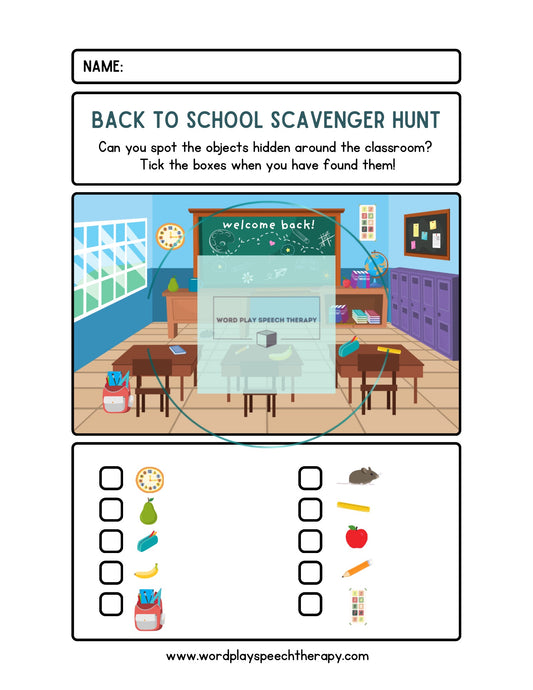 Back to School Search and Find Activities