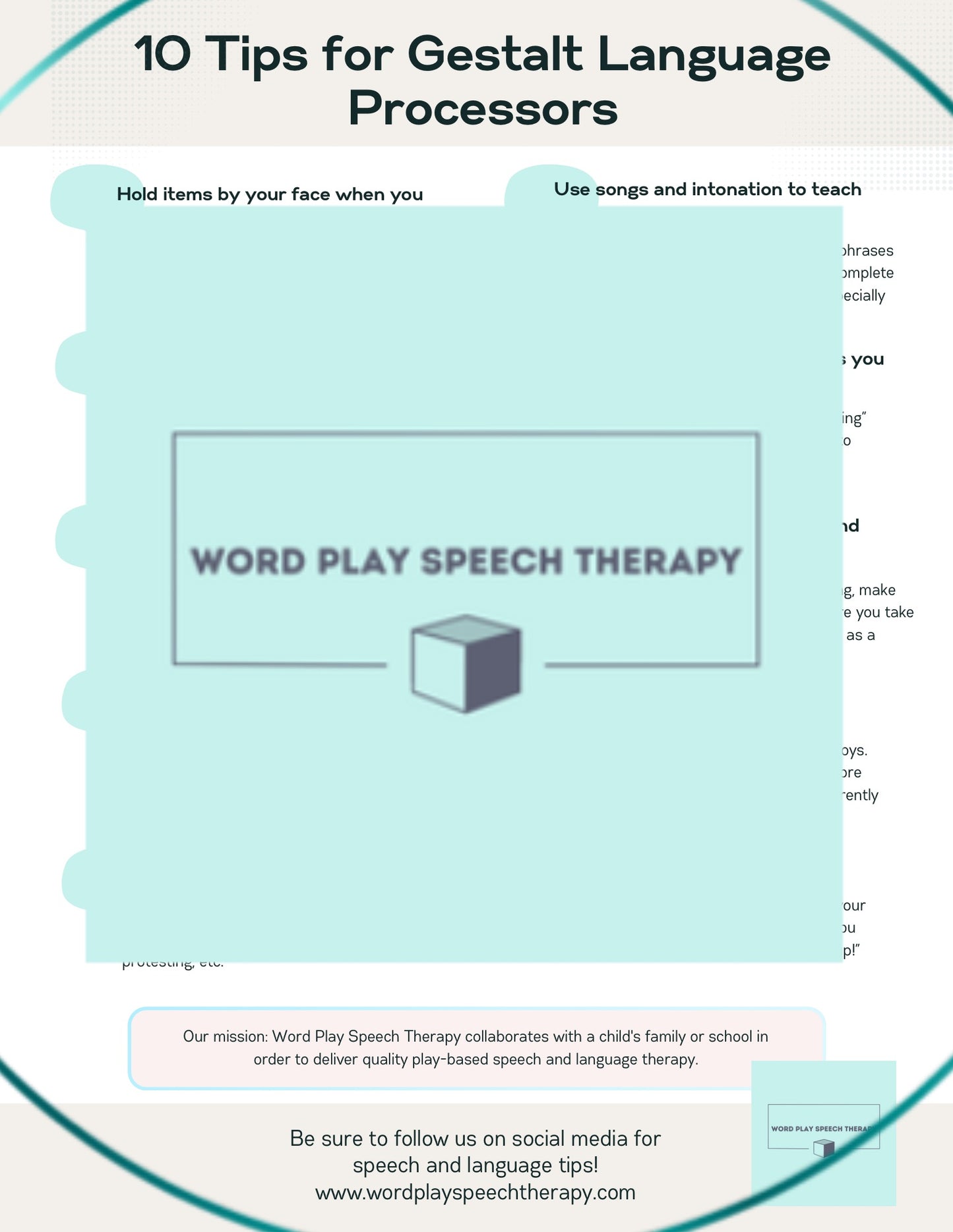 10 Tips for Gestalt Language Processors: Simple tips for your gestalt language journey